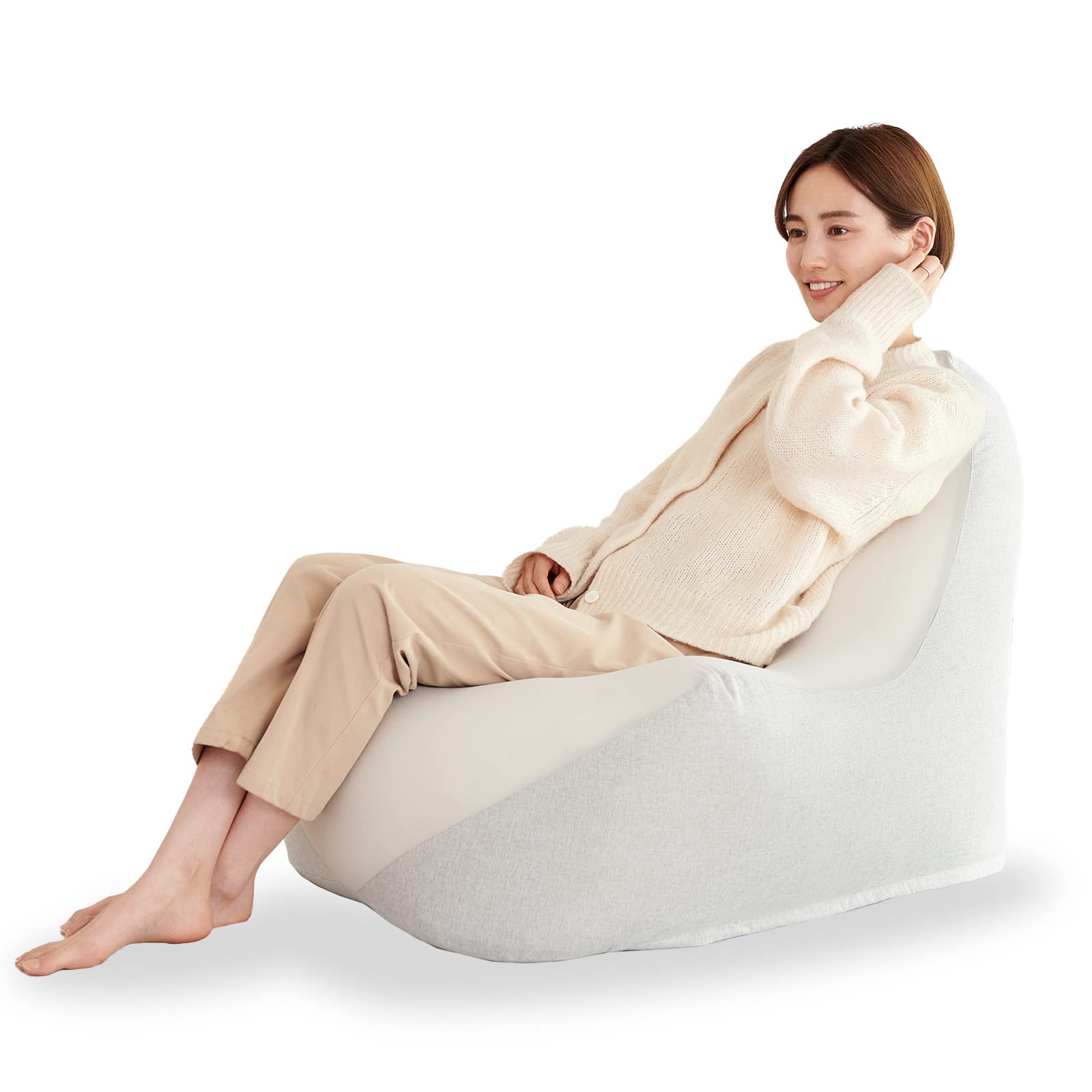 Amazon.co.jp: ビーズクッション 背もたれ Lサイズ 特大 グレー 72×94