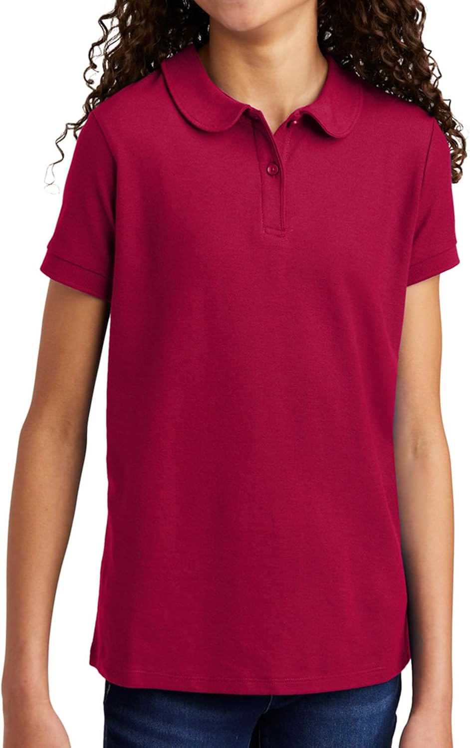 Joe's USA Girls Polos - School Uniform Shirt Peter Pan Collar in Sizes Youth XS-XL