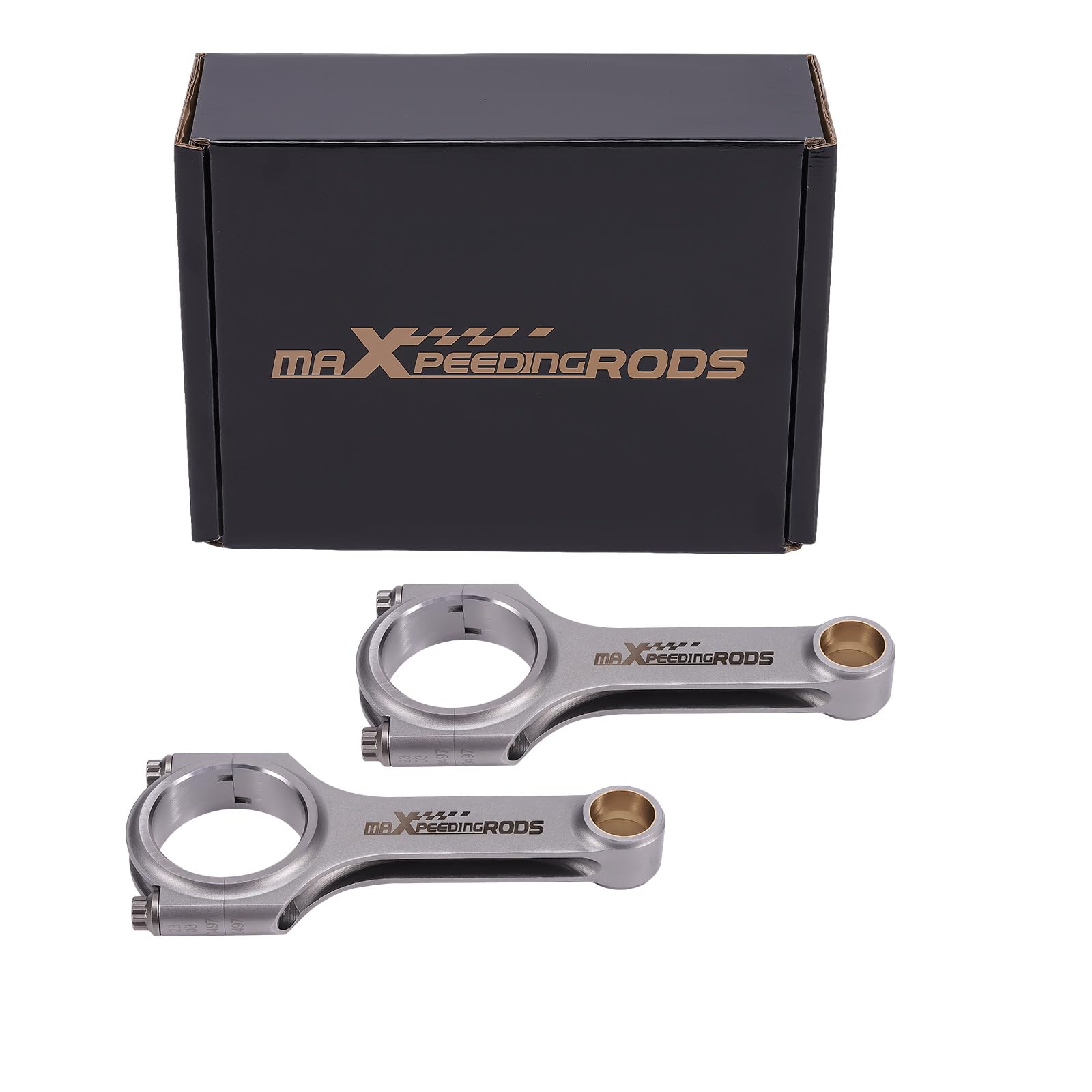 maXpeedingrods 2 Pezzi 130mm Bielle H-Fascio Connecting Rods Forgiato per Fiat 500 Old Model 2 Cylinder con Rod + ARP 2000 5/16" Bulloni [EU Stock]