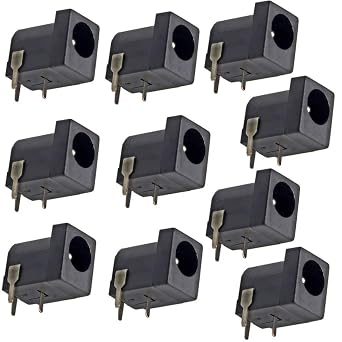 Breadboard-Friendly 2.1mm PCB Mounting Female DC Power Barrel Jack Pack of 10