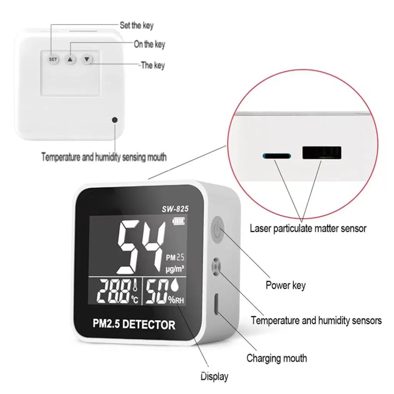 Strumento di valutazione efficiente dei monitor dell'aria per uso domestico e in ufficio rileva vari con controllo dell'aria domestica ad alta precisione