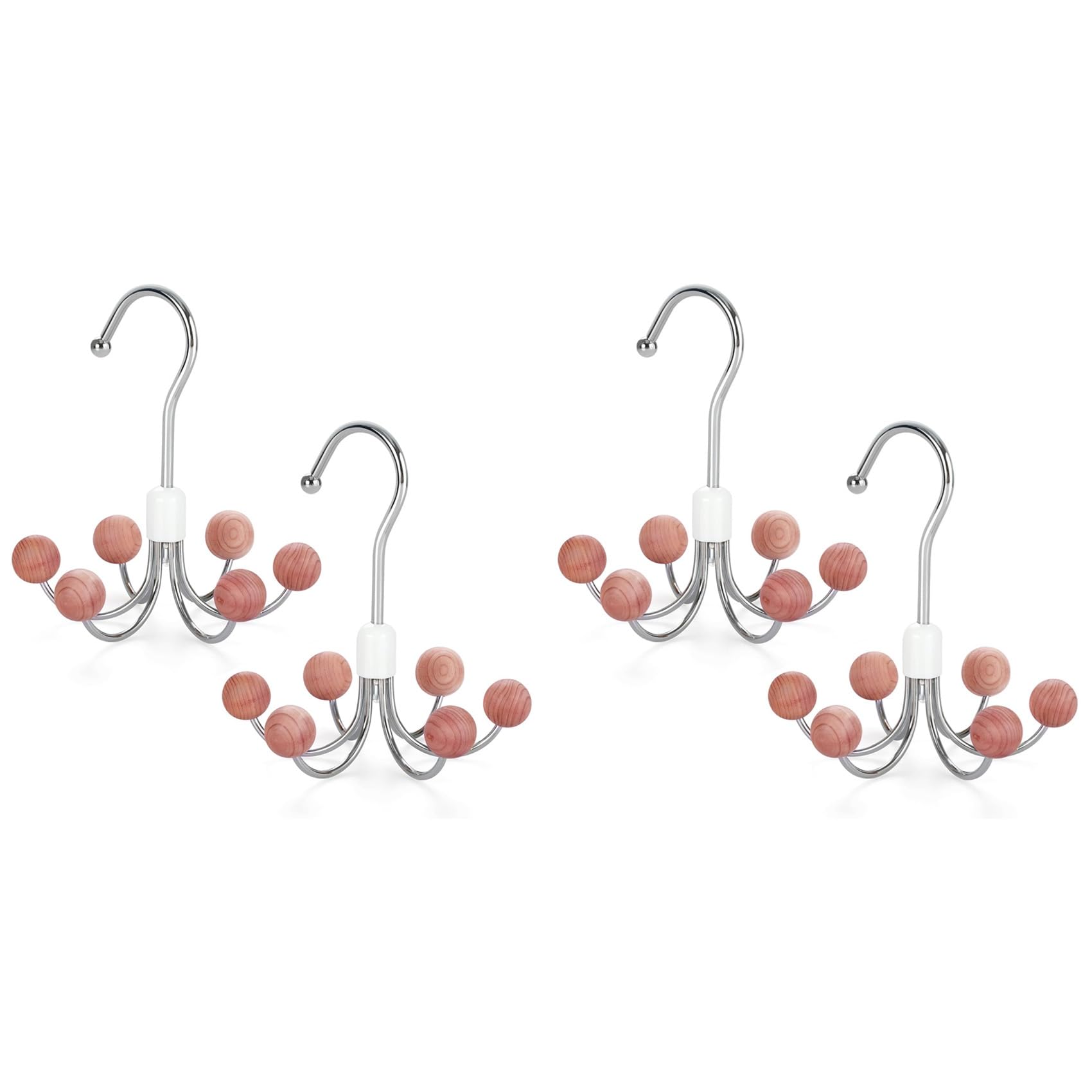 Hndhbfgrt Hoodie Hangers 4-Pack with 6 Balls, 360°Swivel Purse Hanger, Scarf Hanger, Closet Hooks, Handbag Organizer, Bra Hanger