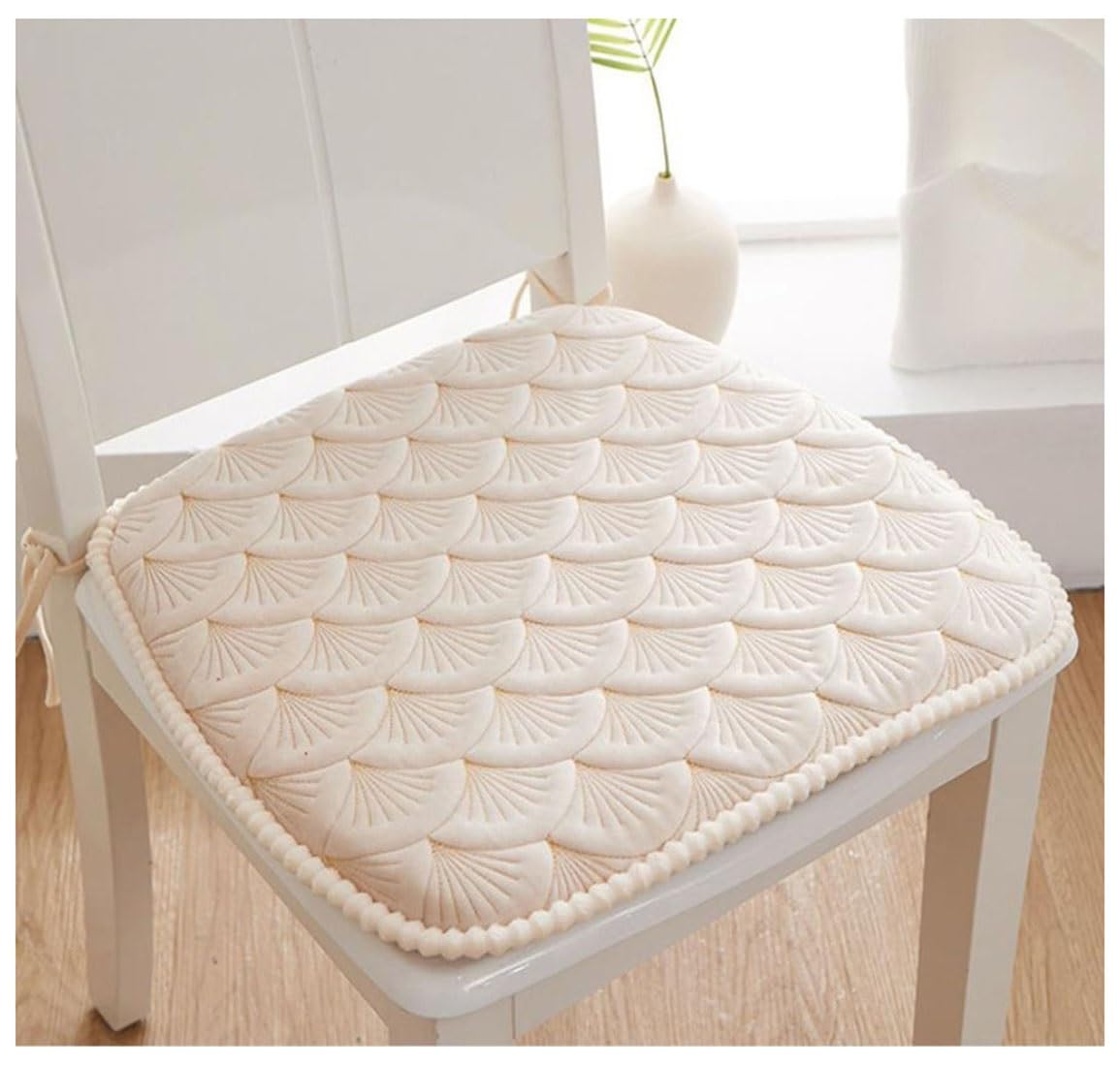 1/2/4 Packs U-Shaped Chair Cushions, Kitchen Chair Cushion Seat Cushion For Dining Chairs, Dining Room Non-Slip Chair Pads With Ties With Machine Washable Cover ( Color : Beige , Size : 42*44cm*1 pack