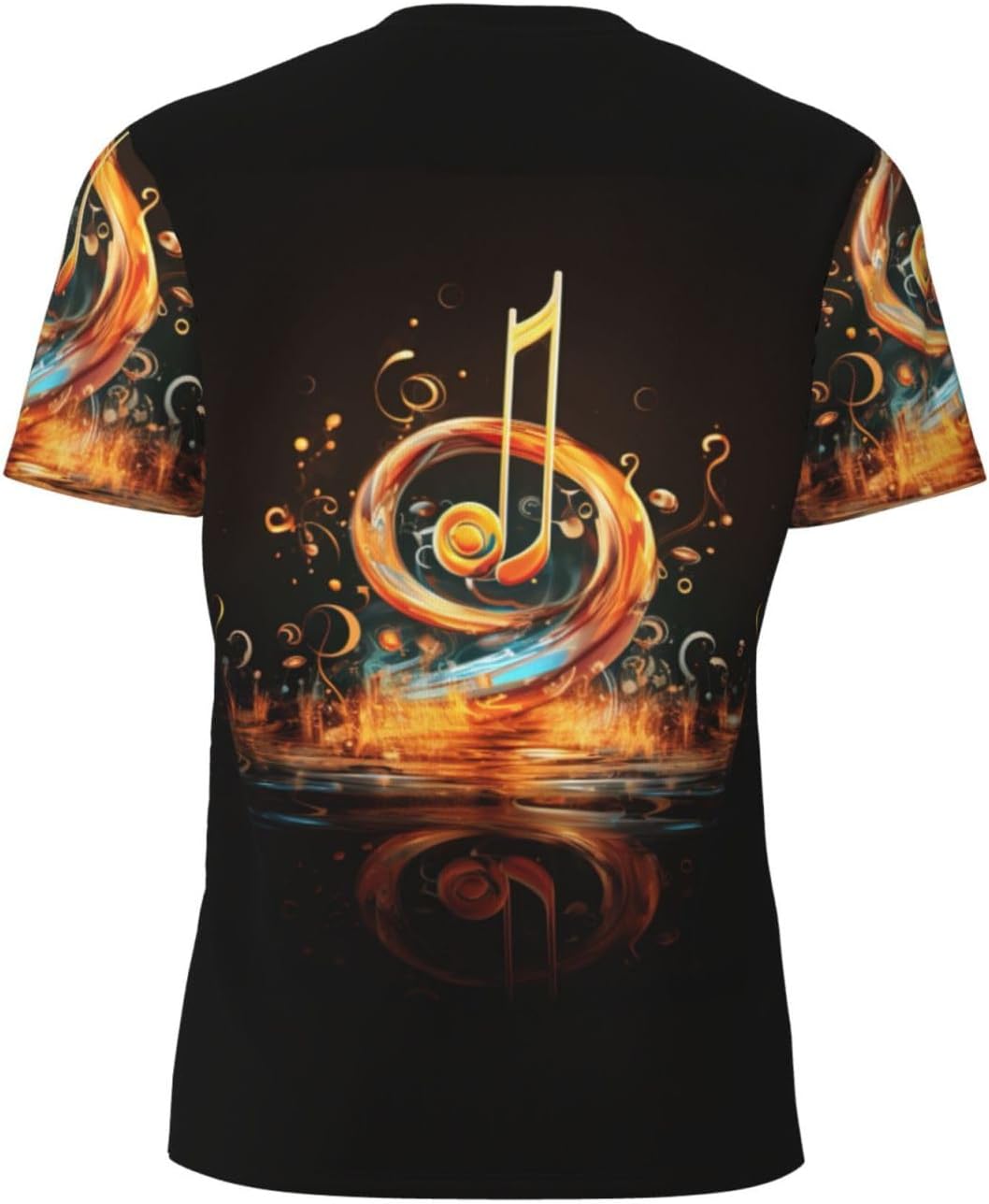 Music Symbol Print Mens Short Sleeve Mesh T-Shirt Breathable Athletic Gym Running Casual Sports Wear