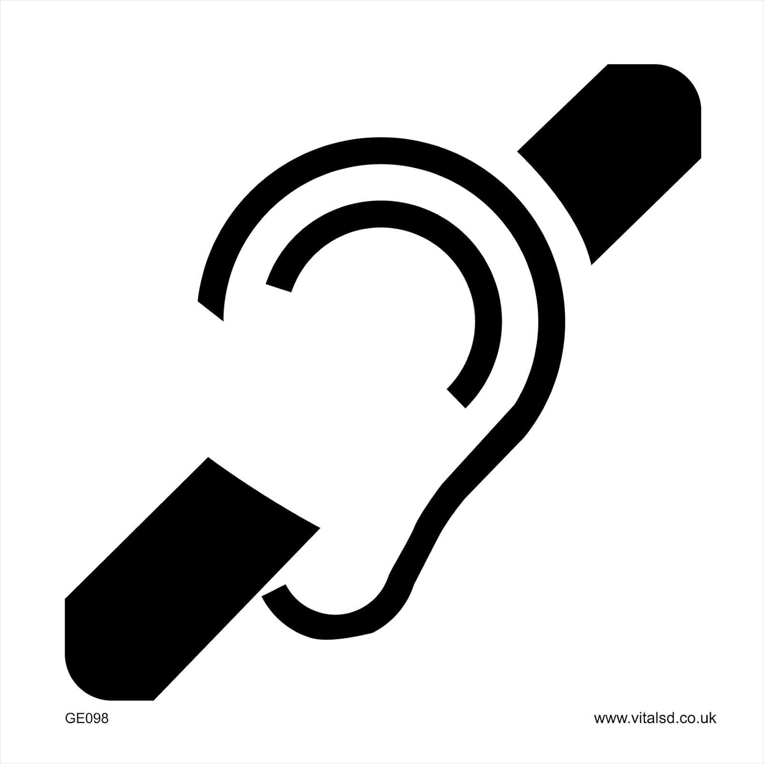 GE098 Hearing Aid Loop Sign Impairment Surgery Hospital Hard of Cinema