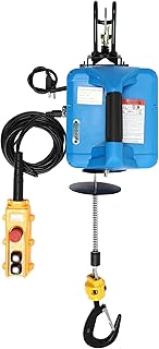 3 in 1 Electric Hoist Winch 1100lbs Portable Electric Winch, 1500W 110V Power Winch Crane, 25ft Lifting Height, w/Wireless Remote Control & Pendant Controller, Overload Protection for Lifting Towing