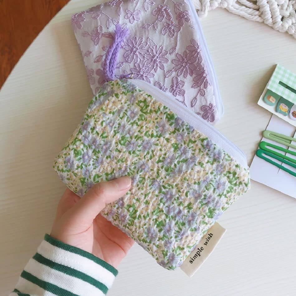 Miniatura 6 de Coquette - Bolsa de maquillaje estética, pequeña bolsa de maquillaje para bolso, bolsa de cosméticos de pana para mujeres (tipeA)