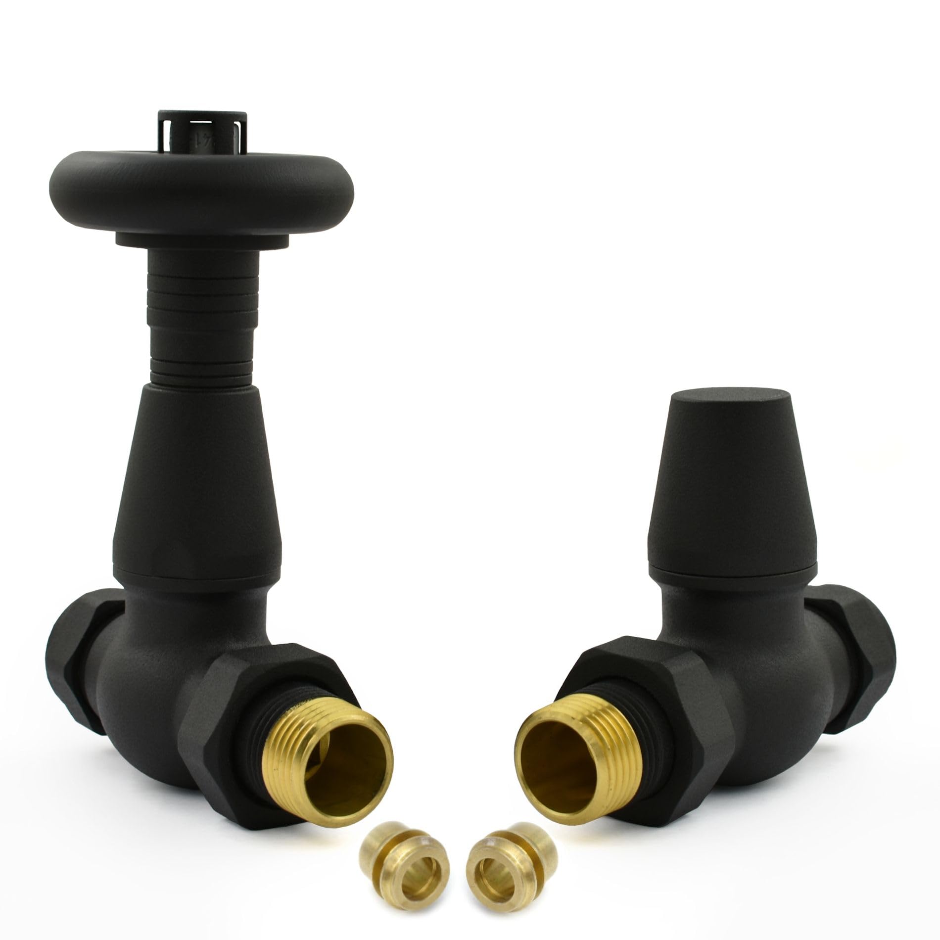 Hot Flow | Jordan Straight Thermostatic Radiator Valve 10mm Compression (Textured Black)