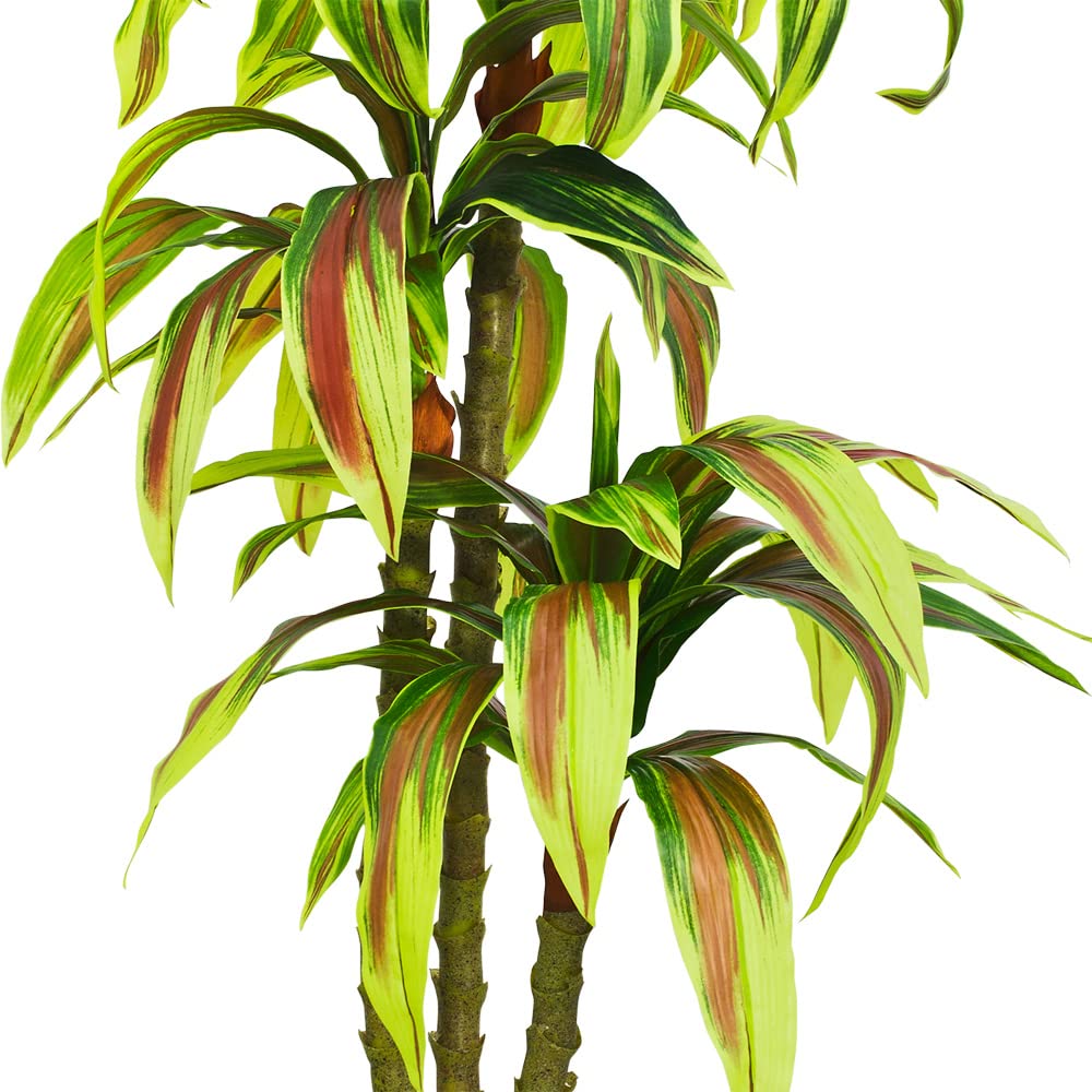 Dragonnier Dracéna Plante Artificielle Artificiel Plastique avec Pot 130cm Decovego