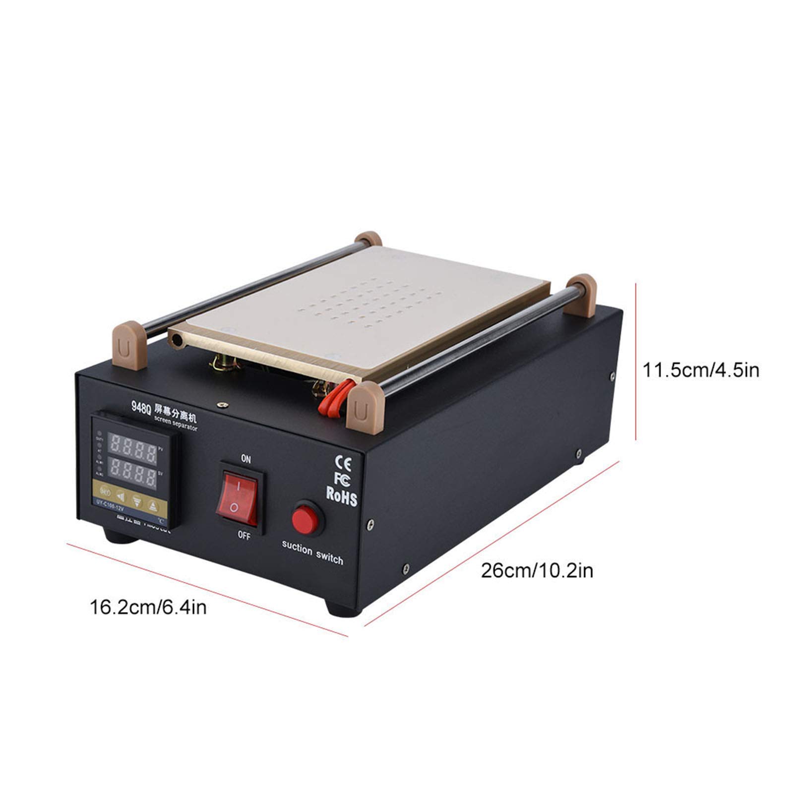Ejoyous LCD Bildschirmtrennzeichen, 2-in-1 Vakuum Separator Maschine mit Heizplatte, 260 x 160mm PCB Preheater Vorwärmen Ofen, 400W