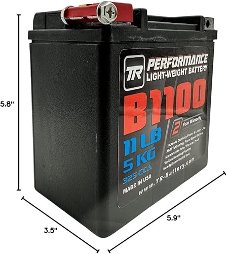 Miniatura 5 de Tomioka Racing Batería de 11.5 libras / 12.0 lbs 5.9 pulgadas (5.906 in) x 3.5 pulgadas (3.898 in) x 5.8 pulgadas (5.827 in). 325 CCA. Reserva de 14
