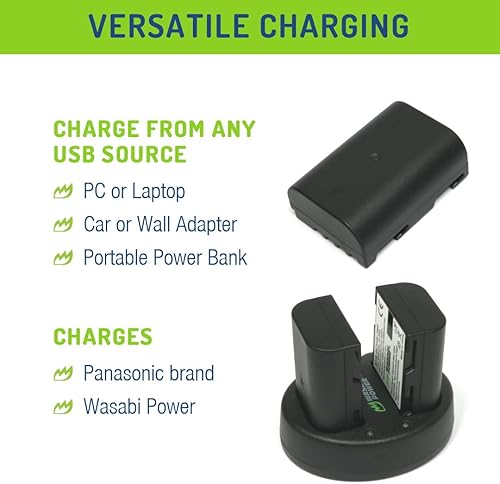 Miniatura 3 de Wasabi Power Cargador de batería USB dual para Panasonic DMW-BLF19