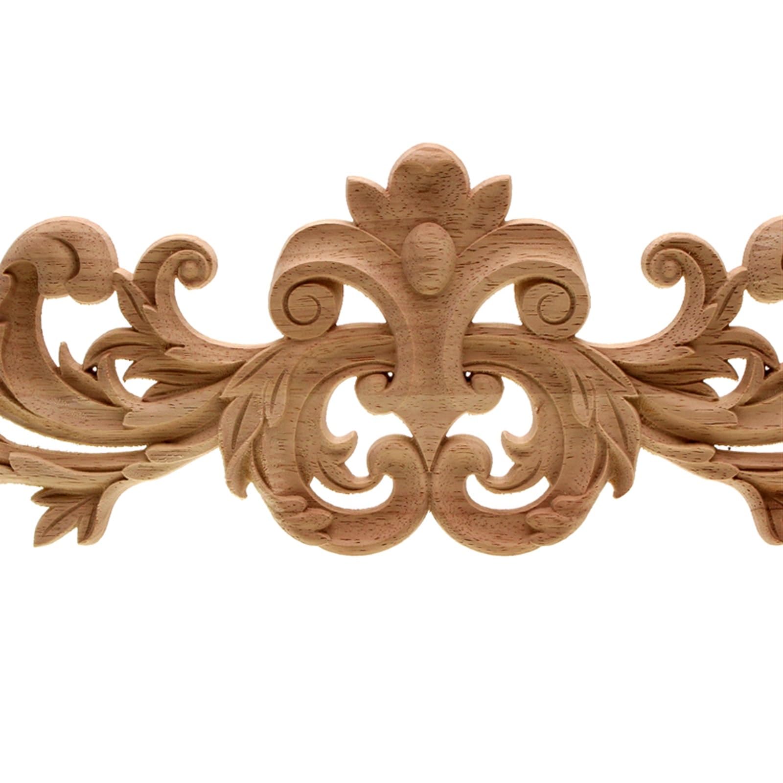 Fcuajdkq 1 applique in legno intagliato lungo Onlay non verniciato, per pareti, armadietti, porte, tipo: 21 x 15 cm e 2 pezzi sinistra + (ogni 1 pezzo