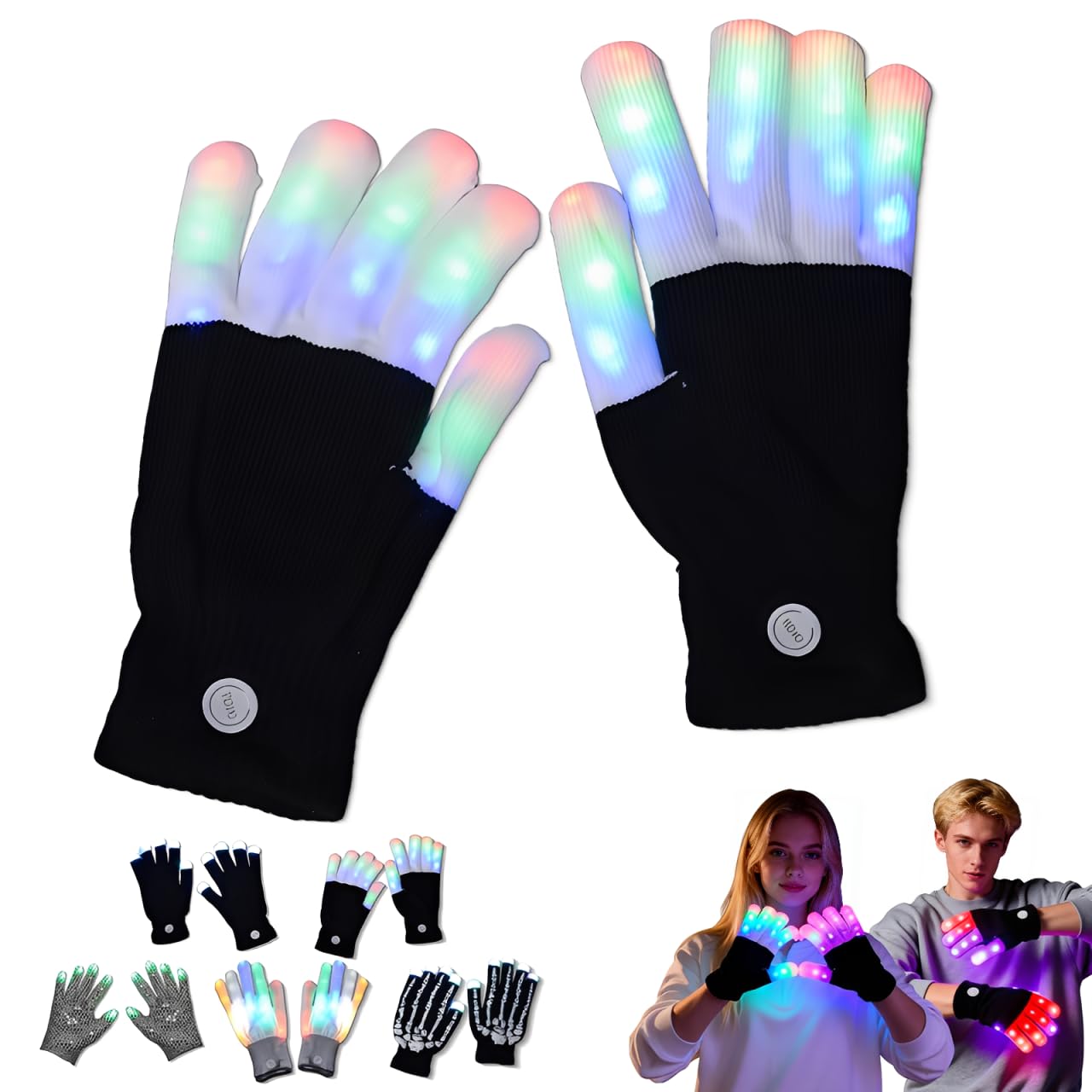 Mondpfote E Mondpfot 2026 New Led Rav Glov, 7 Colors Light Show Light Up Finger Gloves For Gloving, Lighting Flashing Mittens,Colorful Led Flashing Rav Gloves With Multi Modes For Gloving Shows (E)