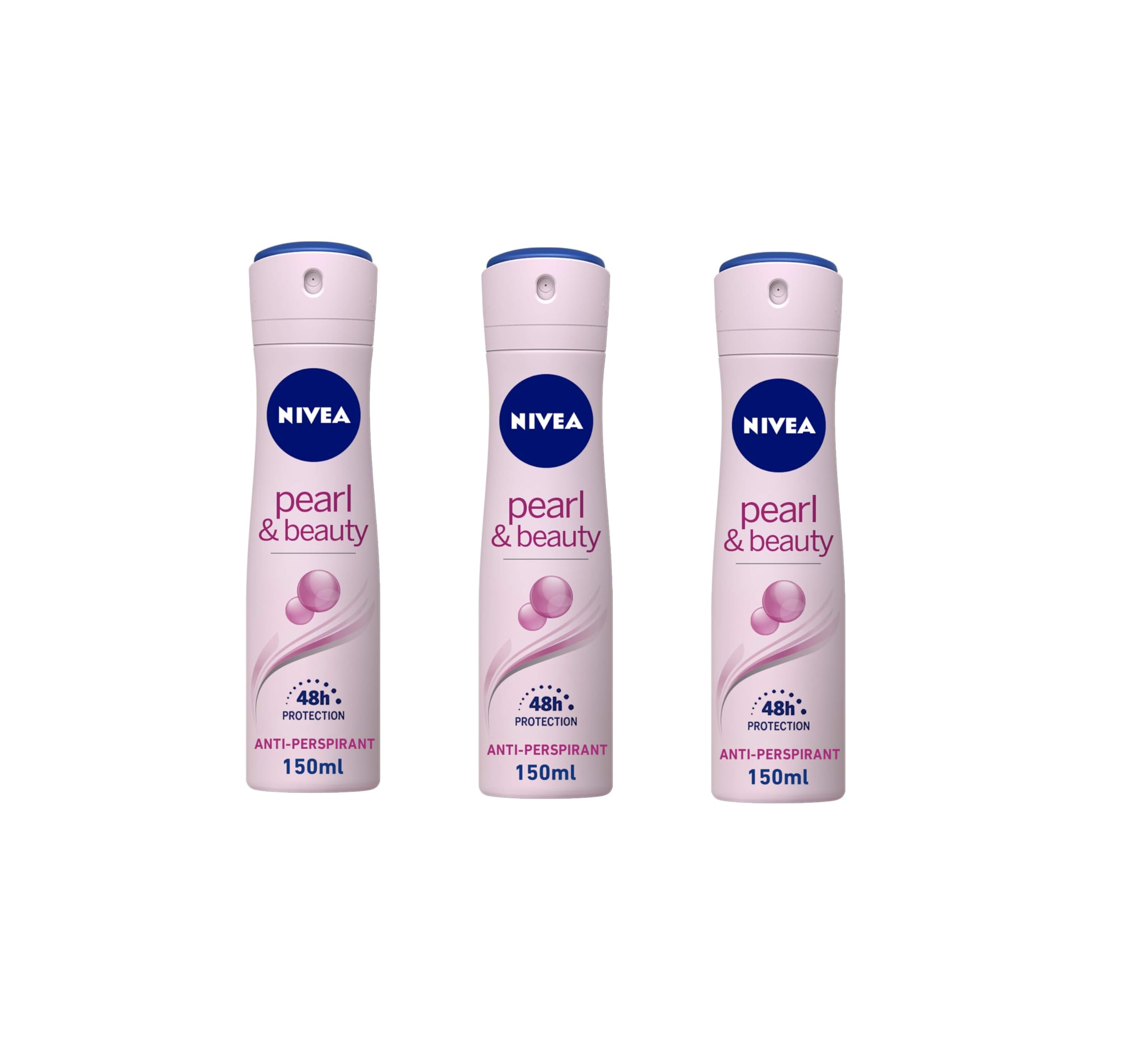 NIVEA Pearl & Beauty Anti-Perspirant Deodorant Spray for Women, 150ml (Pack of 3)