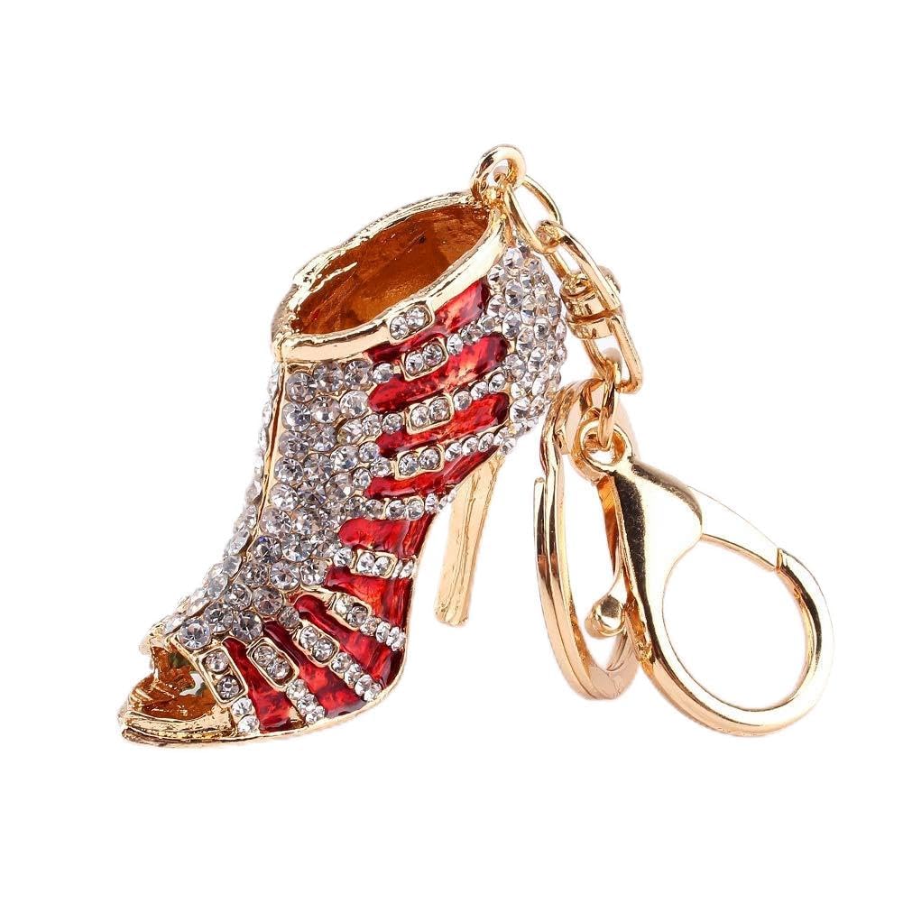 1 pezzo Portachiavi elegante a forma di scarpa con tacco alto decorata