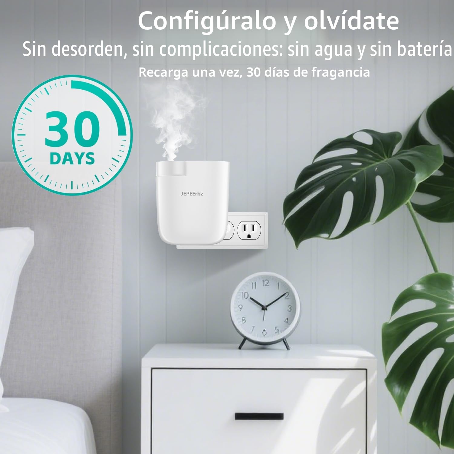 Difusor Aceites Esenciales Sin Agua, Enchufe, Control App Bluetooth, 500 Ft²