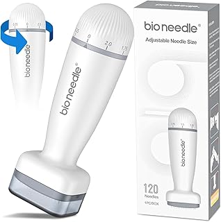 قلم ديرما ستامب احترافي بعمق إبرة قابل للتعديل من 0 إلى 2 مم – 120 إبرة تيتانيوم دقيقة للعناية بالبشرة ونمو الشعر واللحية – بديل متطور للديرما رولر – مناسب للوجه وفروة الرأس