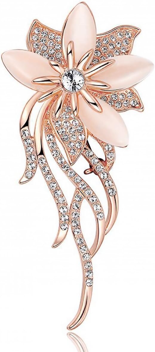 MecoolCreated Cats Eye Brooch for Women Classy Bouquet Bridal Brooch Pin 12g