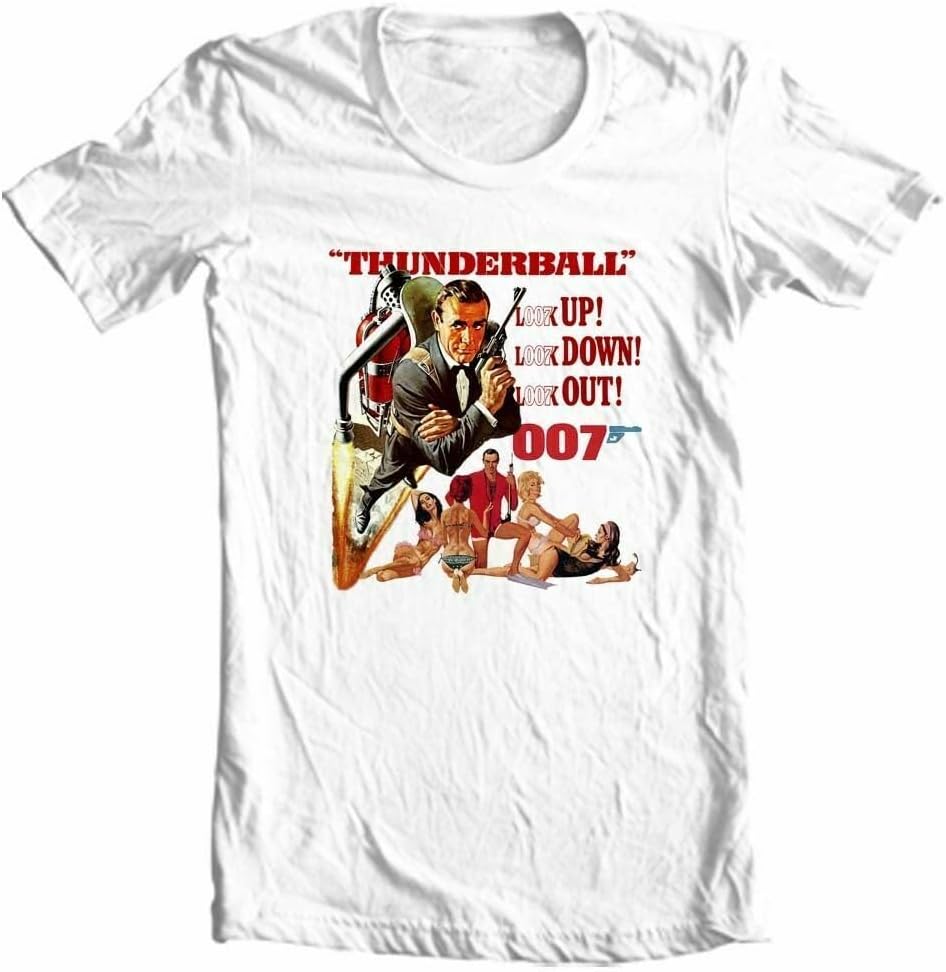 APSRA RETAIL Thunderball t-Shirt 007 T-Shirt Men's Adult Regular fit Cotton Graphic tee Casual T-Shirt Half Sleeve Round Neck Printed Men's t Shirt