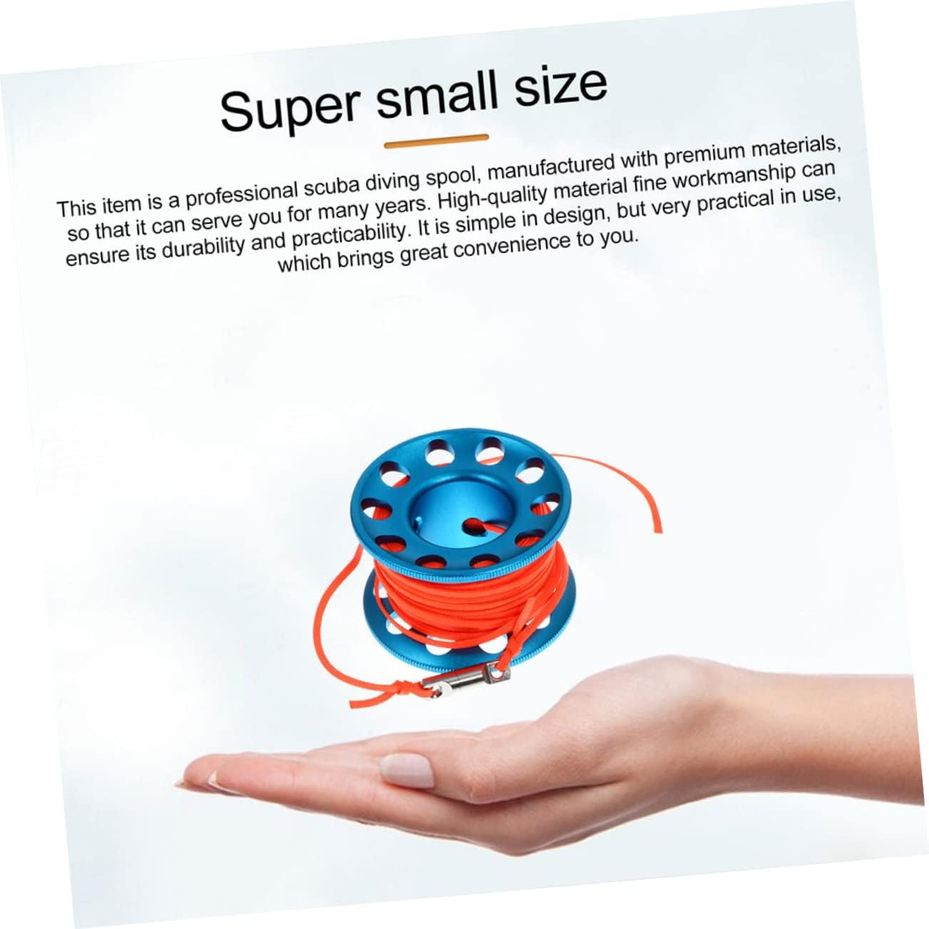 DECHOUS 1Set Professional Scuba Diving Spool with Snap Clip Durable Diving Tool for Underwater Safety and Signal Easy to Use Blue for Scuba Diving and Snorkeling Gear