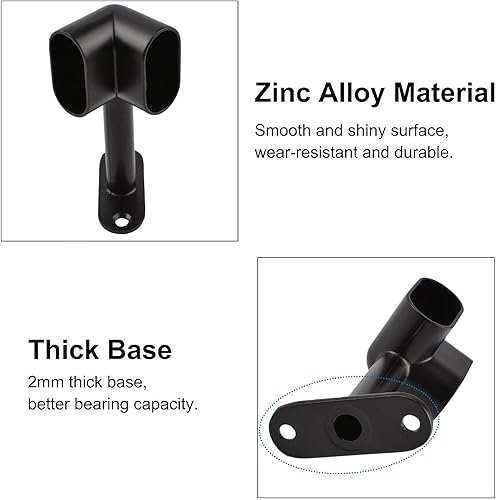 Miniatura 4 de INCREWAY 2 piezas de soporte de barra de armario ovalada de esquina 90  resistente accesorios de armario para ropa riel de ropa asiento para barra