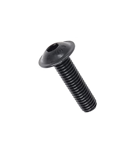 Miniatura 3 de cSeao 35 piezas M6-0.039 x 0.787 in con brida de cabeza de botón de cabeza de zócalo Tornillos, Allen Socket Drive, acabado de óxido negro, acero al