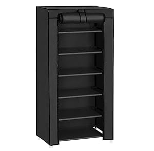 Zapatero Armario para Zapatos de 6 Niveles, con Funda de Tela, Almacenamiento, Grande, Montaje fácil, Color Gris