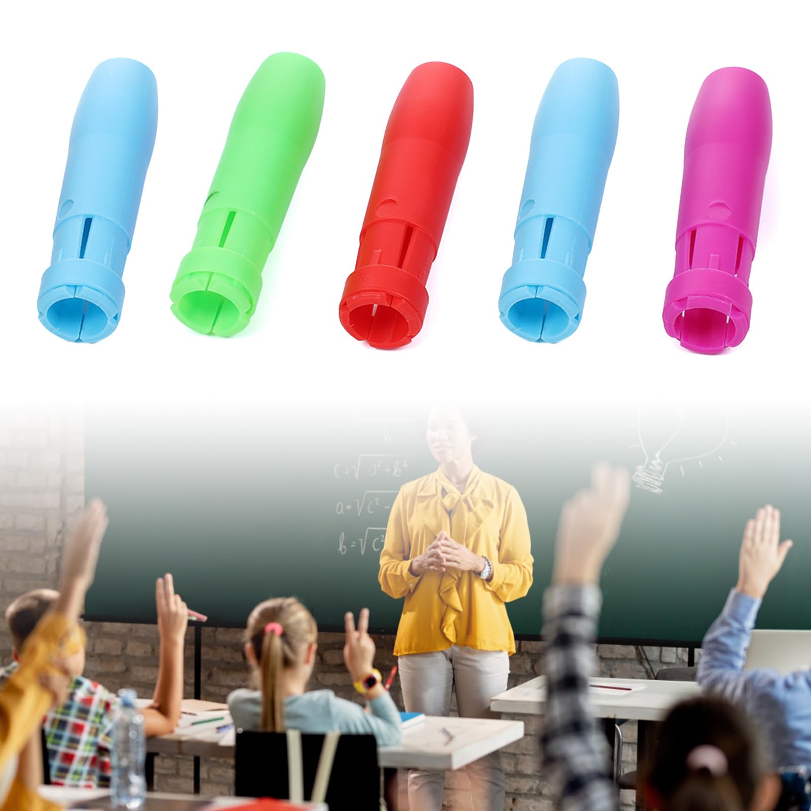 Sheryl&Rain Set De 48 Tizas Sin Polvo Lavables Con 10 Portatizas Retráctiles – 48 Colores Para Pizarra Y Papel