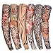 6 pcs Cool tatouage manches bras bas, faux tatouage temporaire, couverture solaire extensible pour homme femme mode Body Art Party Favor