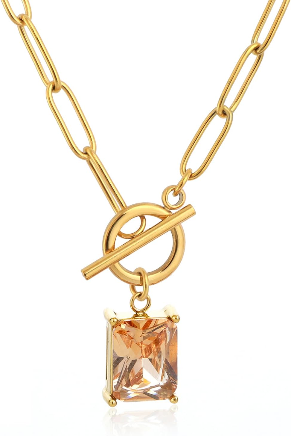 Minimalist Casual Necklace for Women 18K Gold Plated Chain Necklace Jewelry Gift for Mother Girlfriend Wife