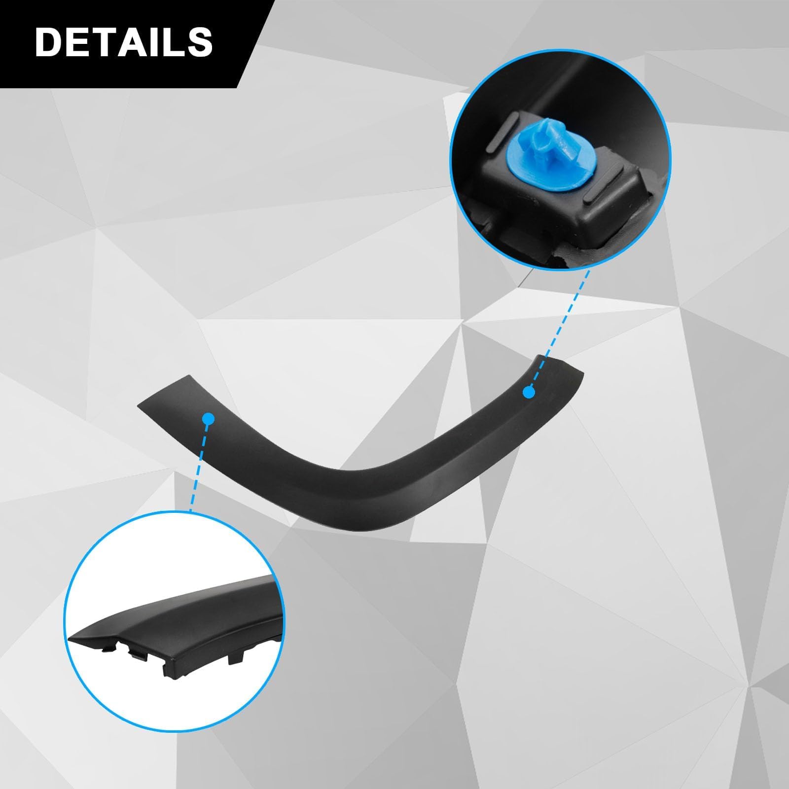 JOLONG Front Left Wheel Arch Fender Flare For Jeep Grand Cherokee 2021-2025 - Smooth Black Trim (LH)