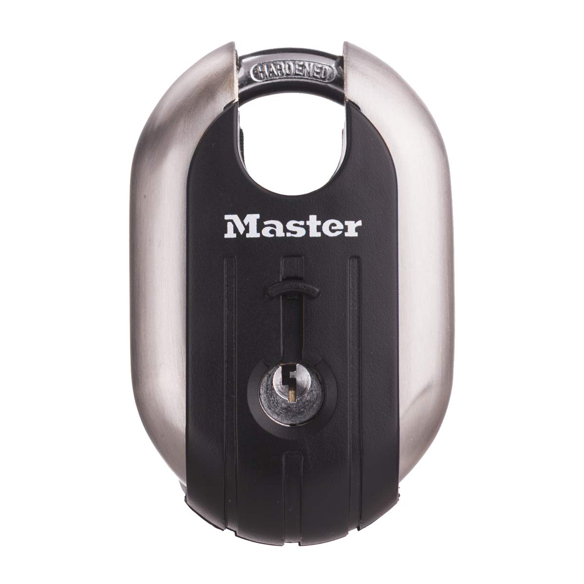 Master Lock 189EURD Cadenas à Clé avec Anse Protégée, Gris, 9,9 x 4,9 x 2,6 cm