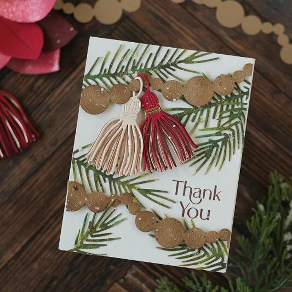 ZFPARTY Wood Bead Garland Metal Cutting Dies Stencils for DIY Scrapbooking Decorative Embossing DIY Paper Cards