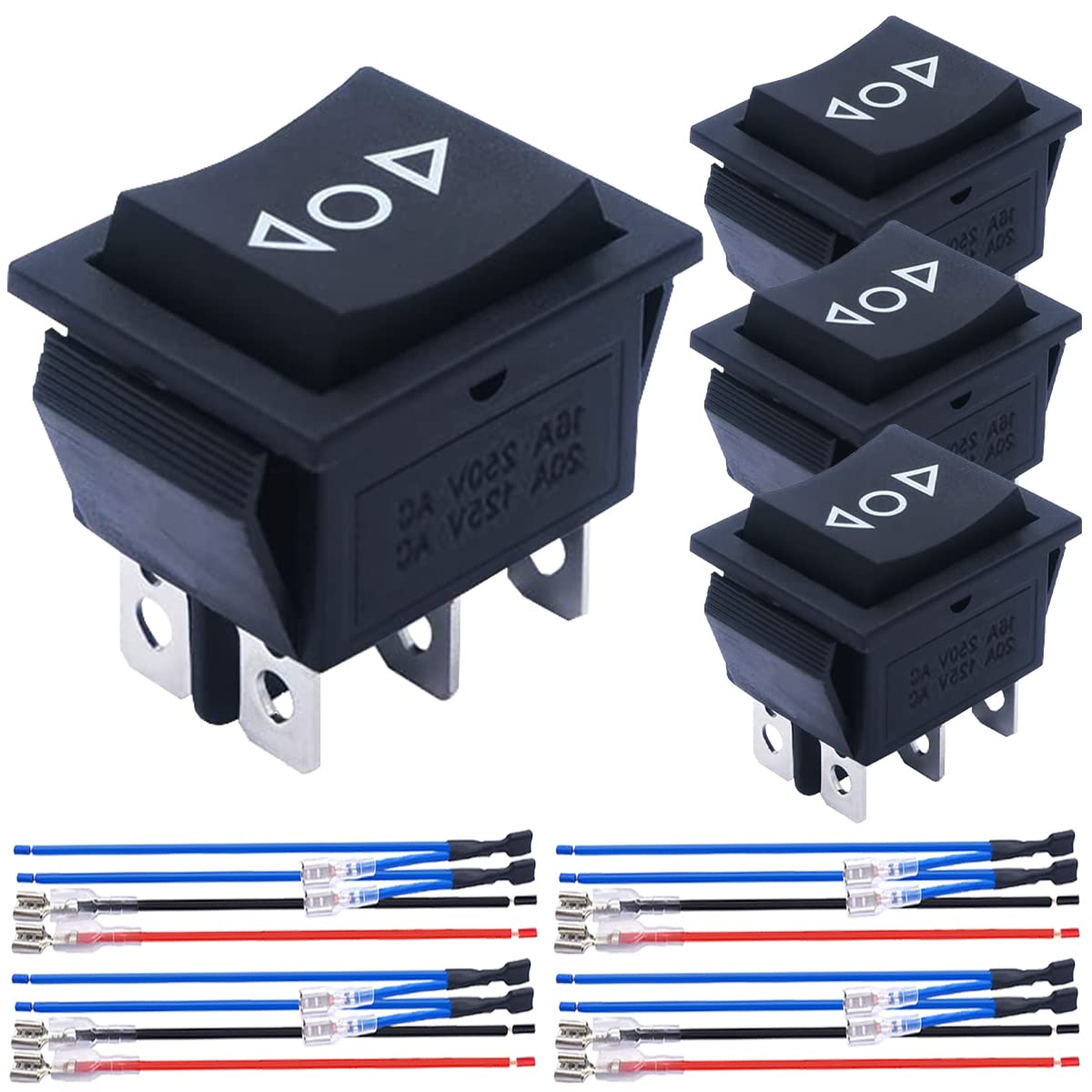 MKBKLLJY 4Pcs Momentary Motor Polarity Reverse Rocker
