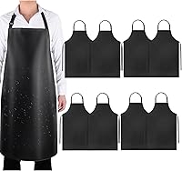 Vista 9 de Gotega Waterproof Rubber Vinyl Apron Adjustable Dishwasher Apron - Apron for Women Men Heavy Duty Work Apron