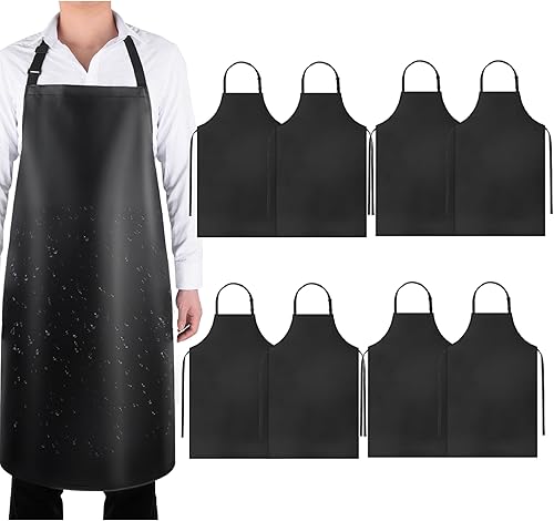 Miniatura 9 de Gotega Waterproof Rubber Vinyl Apron Adjustable Dishwasher Apron - Apron for Women Men Heavy Duty Work Apron