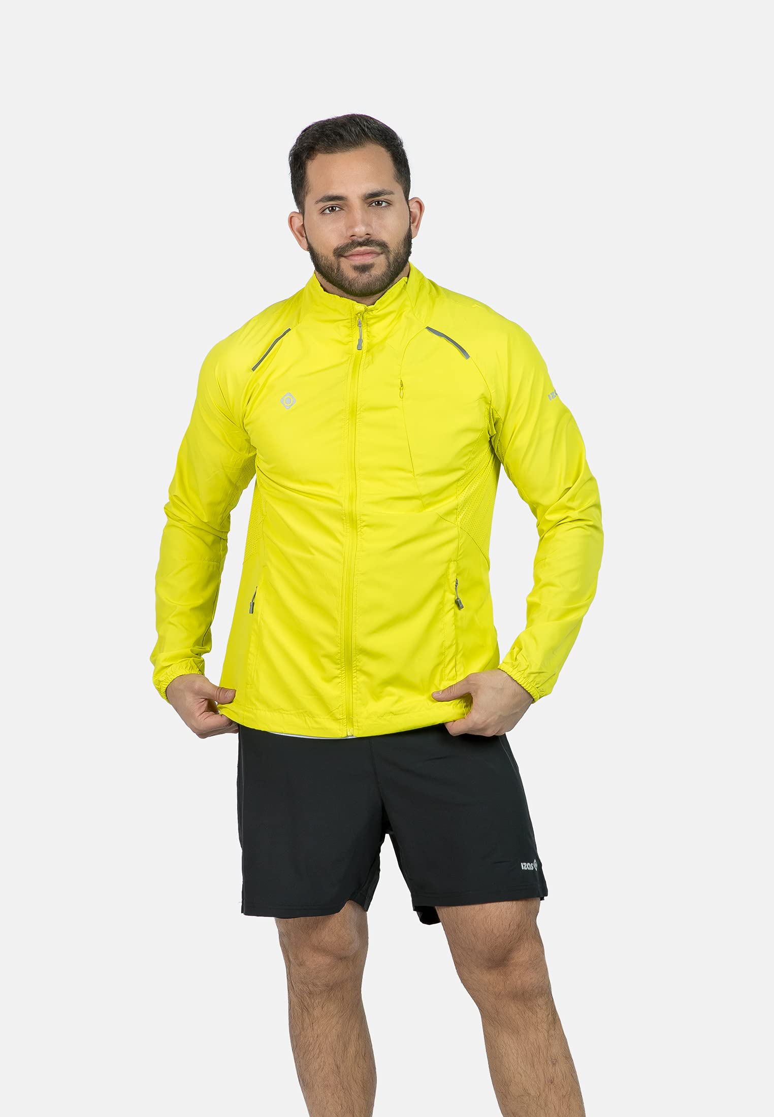 IZAS Brezel Giacca Leggera da Uomo per Running e Trekking. Tessuto AWPS, DRY e Coolspeed. Taglio Aderente e Maniche Anatomiche. Ventilazione e Dettagli Riflettenti