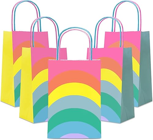 Cmecial Juego de bolsas de regalo (paquete de 18)  Papel arcoíris a granel tamaño pequeño  Fiesta, cumpleaños, baby shower, Acción de Gracias,