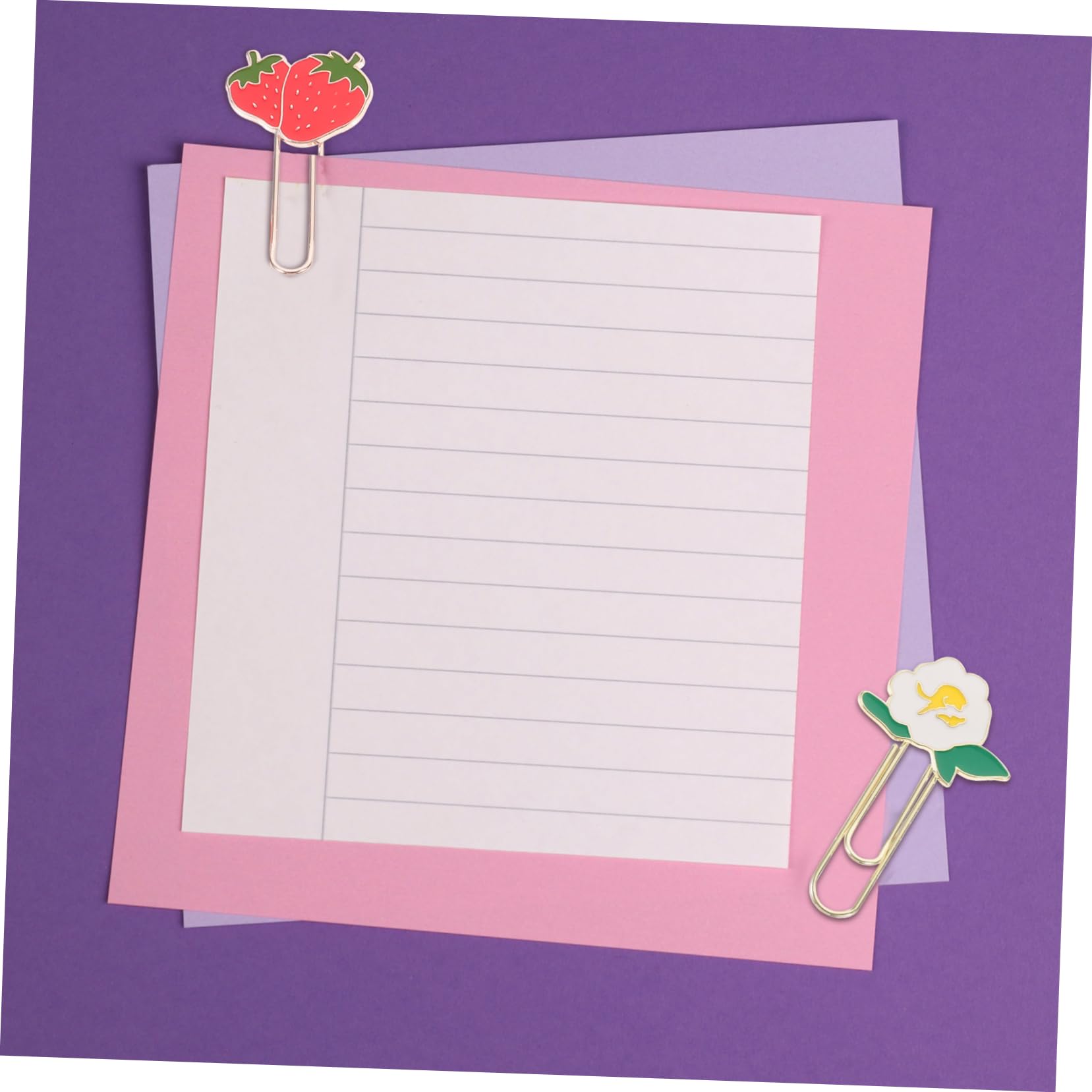 Uonlytech 4 Set Clip Carta Metallo Clip Decorative Per Ufficio E Delicate Per Documenti Adatte Per Biglietti Visita E Quaderni 6 Pezzi*4