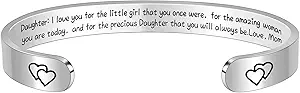 Btysun Bracelets for Women Mothers Day Bracelet Gifts from Daughter Inspirational Gifts for Women Graduation Gifts for Her Motivational Birthday Cuff Bangle Friendship Personalized Mantra Jewelry…