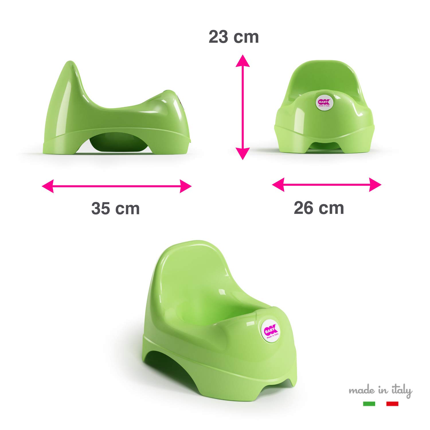 OKBABY Relax Potty for Children with Ergonomic Seat and Raised Back, Green - 4