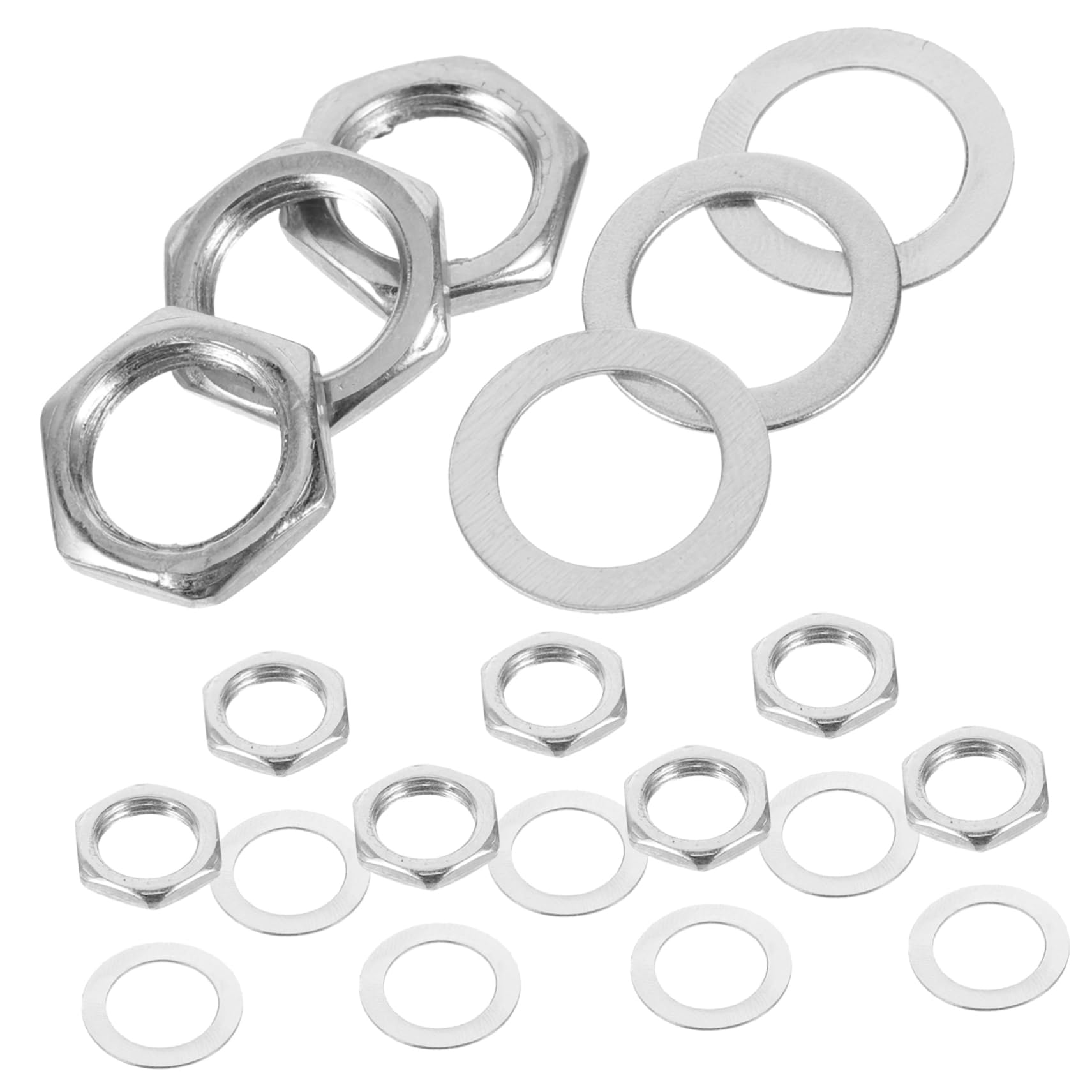 Totority Electric Guitar Nut Pads 6.35mm Input Jack Socket Nuts Guitar Alloy Washers