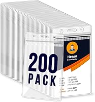 Vista 8 de Paquete de 120 soportes de plástico para insignias, soporte vertical para tarjetas de identificación, transparente, impermeable, con cremallera