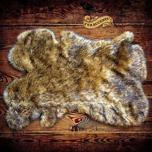 Brown Spotted Faux Fur Rug 2'x3' with Suede Lining