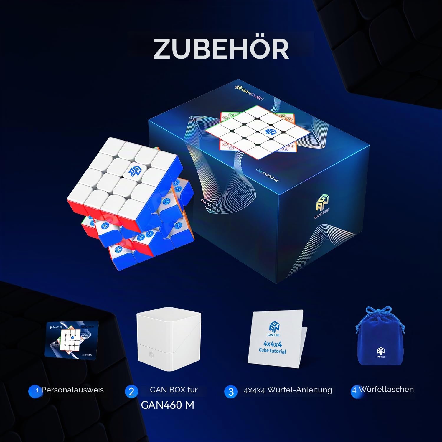 GAN 4x4 Zauberwürfel, Magnetisch Speed Cube, Puzzle Toy, 460 M V2 UV