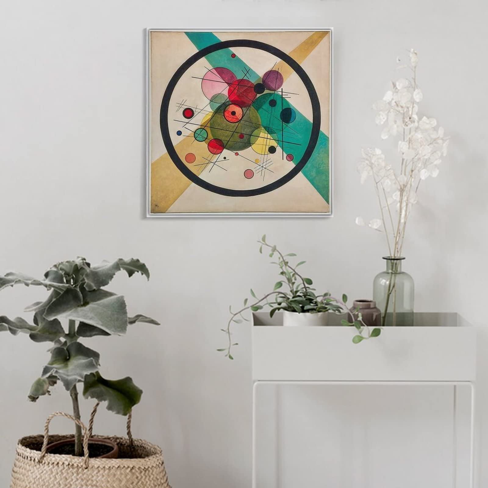 GARDEN 17｜金線と花の円形キャンバスアート｜直径15cm【原画】 Amazon.co.jp: Wassily Kandinskyワシリー・カンディンスキー名画の
