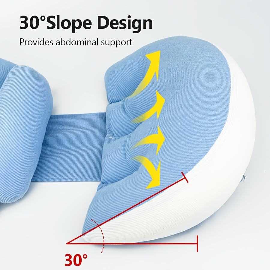 Image of Proliva Maternity Pillow | Dual Pregnancy Wedge Pillows for Back & Belly Support | Adjustable Butterfly Design | Travel-Friendly Pregnancy Pillow | Hypoallergenic Organic Cotton Cover