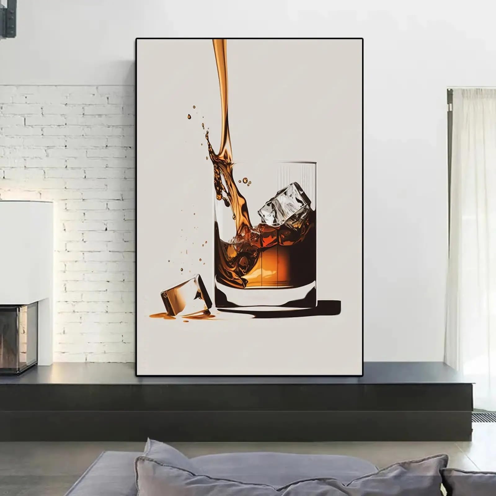 Affiches de vin versé dans un verre avec cadre premium 30x45