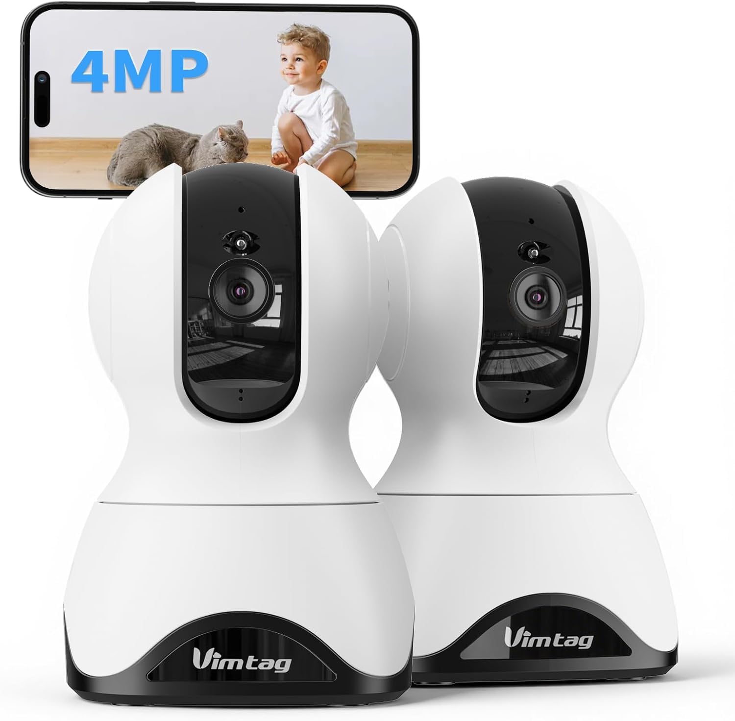 2.5K(4MP) Caméra Surveillance WiFi Intérieure Caméra Pan/Tilt à 360° Maison avec Détection Humaine Intelligent Sirène Audio Bidirectionnel Vision Nocturne Couleur Compatible Alexa pour Bébé/Chien